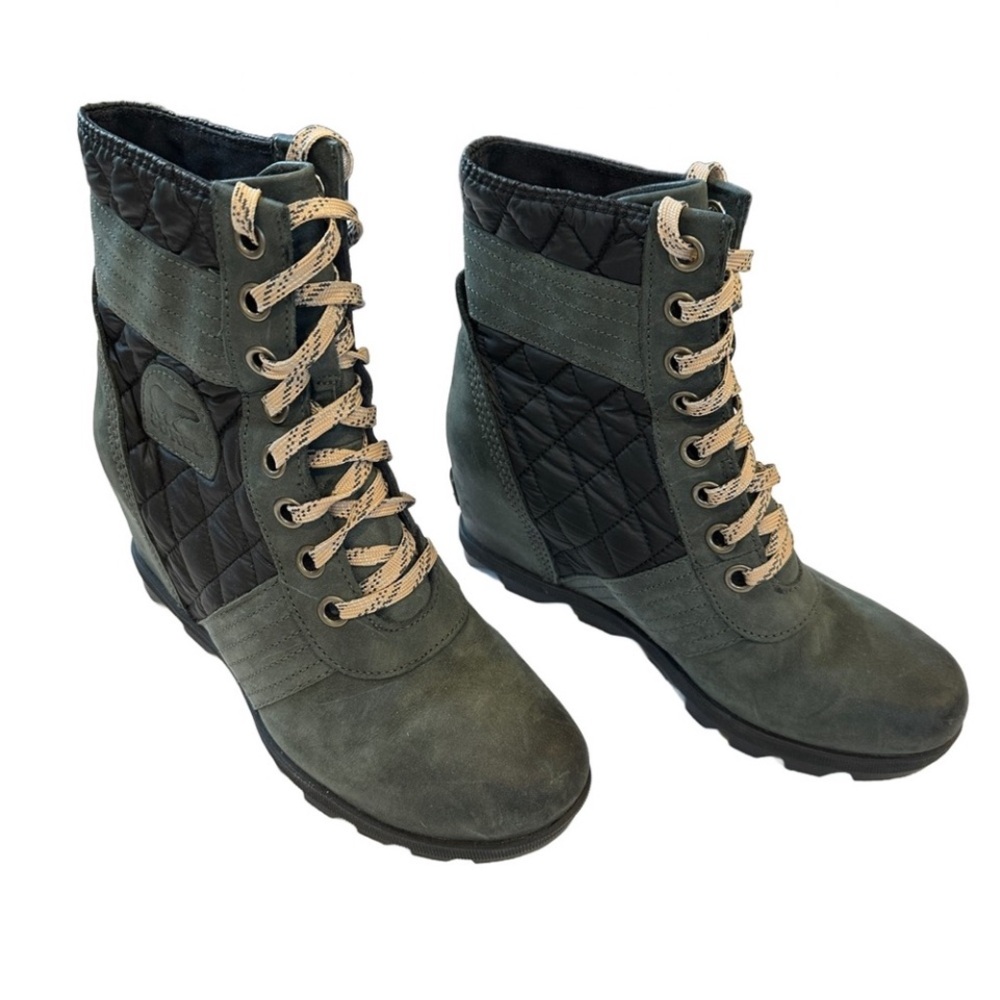 Sorel ‘Lexie’ Wedge Slate-Green Boots 9.5 - Picture 2 of 12